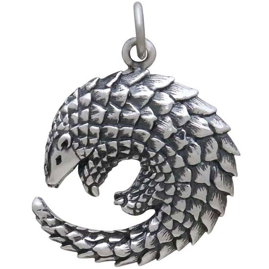 Sterling Silver Pangolin Charm - Poppies Beads n' More