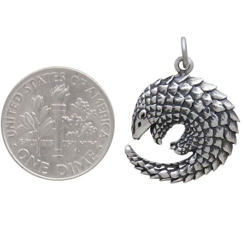 Sterling Silver Pangolin Charm - Poppies Beads n' More