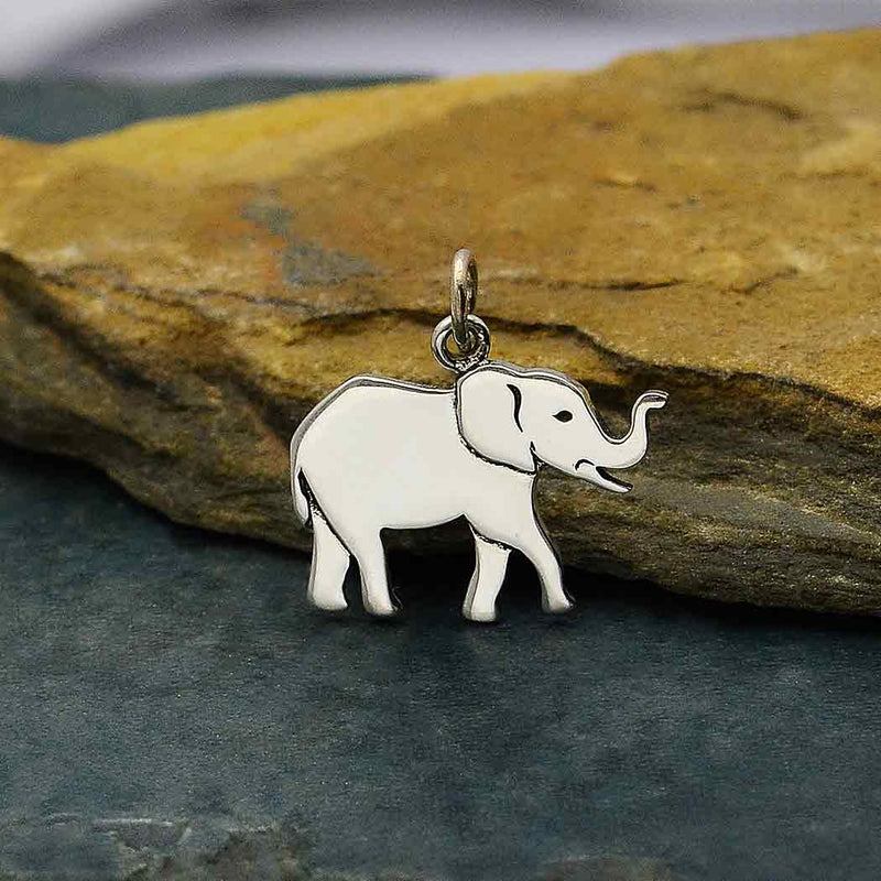 Sterling Silver Layered Elephant Charm - Poppies Beads n' More