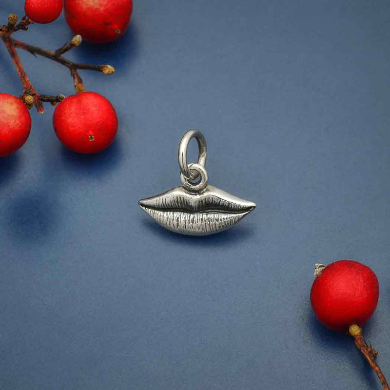 Sterling Silver Lips Charm - Poppies Beads n' More