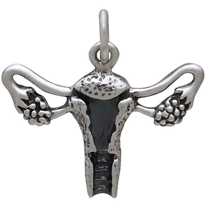 Sterling Silver Uterus Charm - Poppies Beads n' More