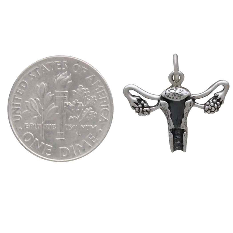 Sterling Silver Uterus Charm - Poppies Beads n' More