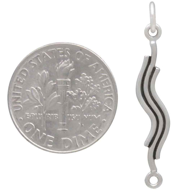 Sterling Silver Large Squiggle Link - Poppies Beads n' More