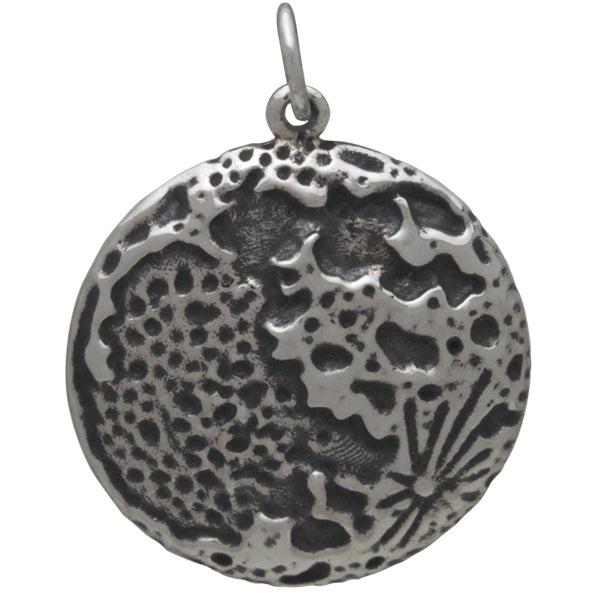 Sterling Silver Full Moon Pendant - Poppies Beads n' More