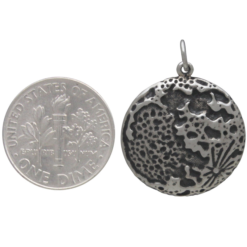 Sterling Silver Full Moon Pendant - Poppies Beads n' More