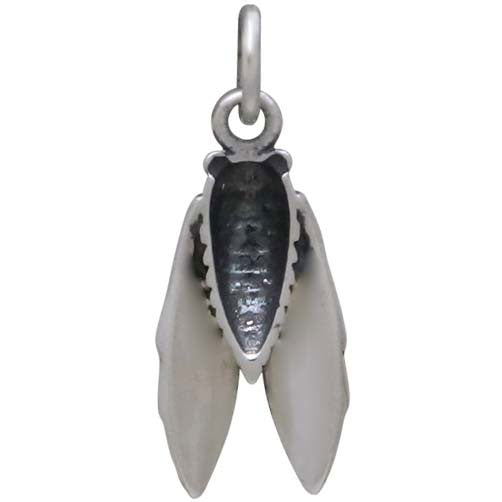 Sterling Silver Small Cicada Charm - Poppies Beads n' More