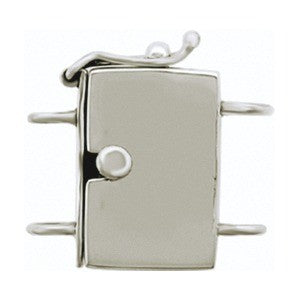 Large Sterling Silver Box Clasp with Two Strand - Poppies Beads n' More