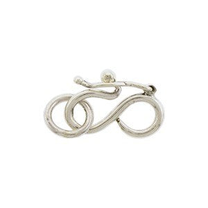 Sterling Silver Hook and Eye Clasp with Safety Catch - Poppies Beads n' More