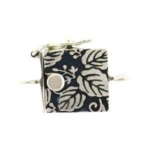 Sterling Silver One Strand Box Clasp with Leaf - Poppies Beads n' More