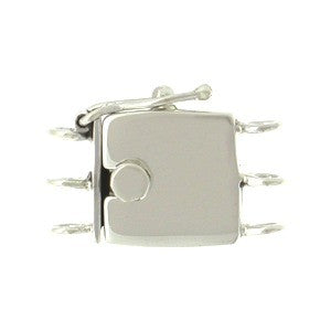 Sterling Silver Box Clasp with Three Strand - Poppies Beads n' More
