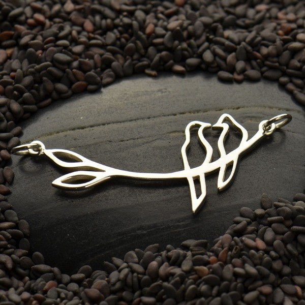 Sterling Silver Birds on a Branch Festoon - Poppies Beads n' More