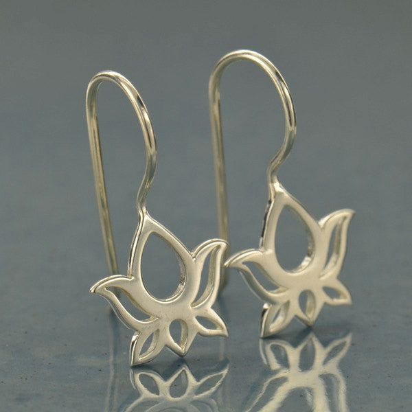 Sterling Silver Lotus Earring Components - Poppies Beads n' More