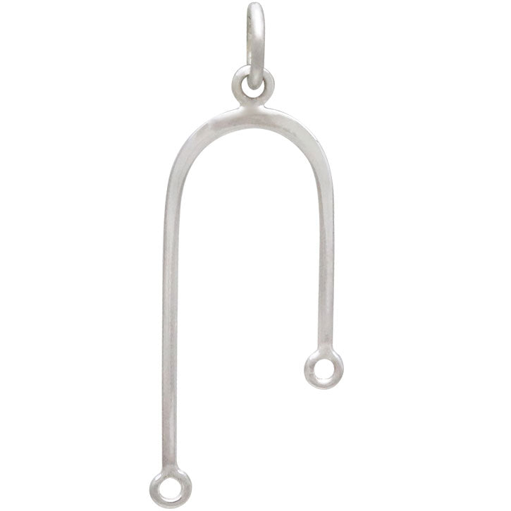 Sterling Silver Asymmetrical Arch Link - Poppies Beads n' More