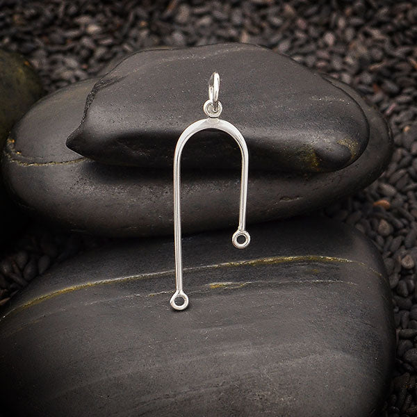 Sterling Silver Asymmetrical Arch Link - Poppies Beads n' More