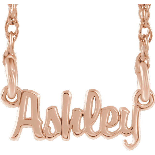 Script Nameplate Necklace - Poppies Beads n' More