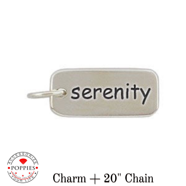 Sterling Silver  Word Charm: "serenity" - Poppies Beads n' More
