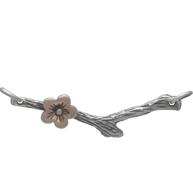 Silver Branch Festoon with Bronze Cherry Blossom - Poppies Beads n' More