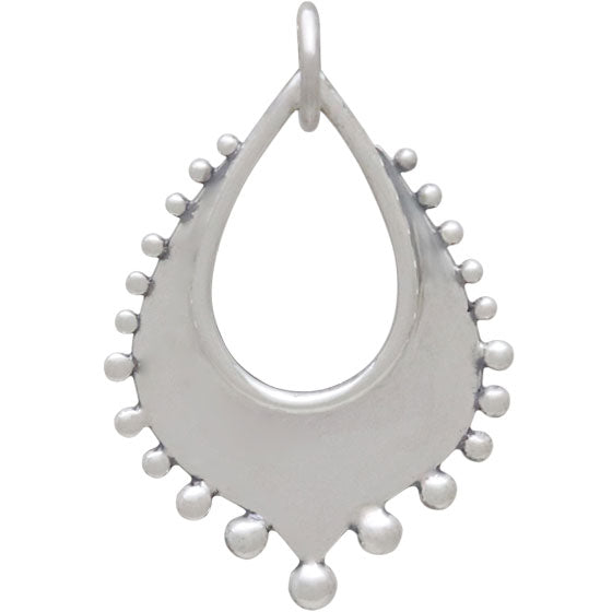 Silver Arabesque Charm with Granulation Drops - Poppies Beads n' More