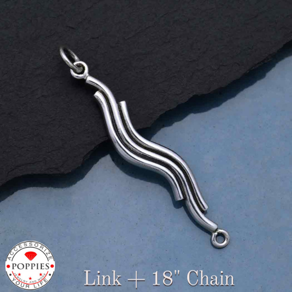 Sterling Silver Squiggle Link - Poppies Beads n' More