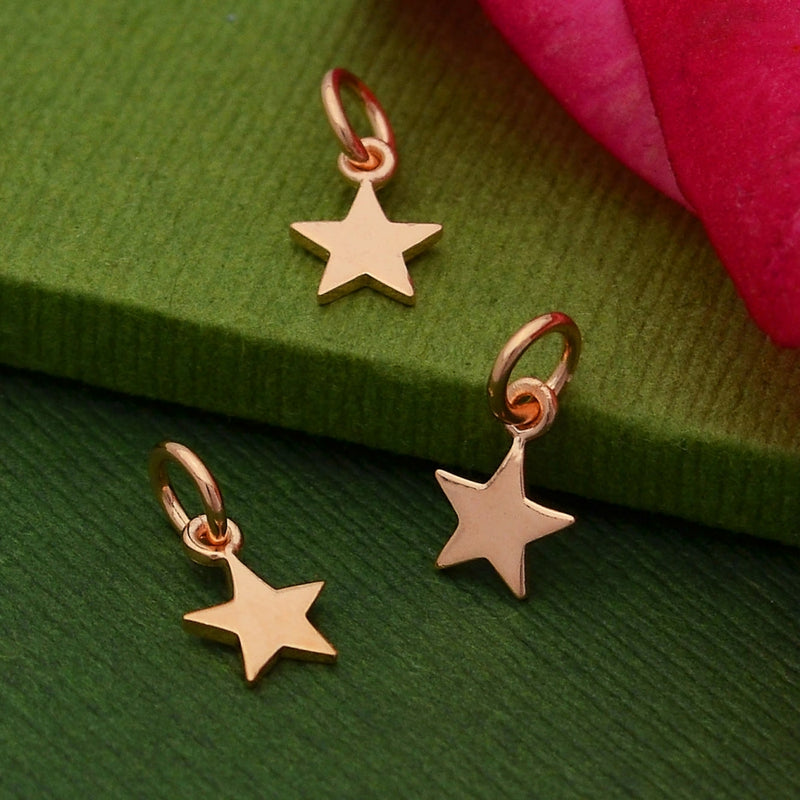 Tiny Flat Star Charm - Poppies Beads n' More