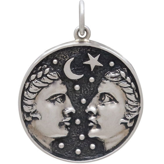 Sterling Silver Astrology Gemini Pendant - Poppies Beads n' More