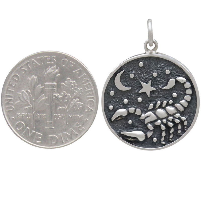 Sterling Silver Astrology Scorpio Pendant - Poppies Beads n' More
