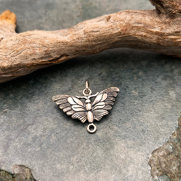 Sterling Silver Butterfly Moth Link - Poppies Beads n' More