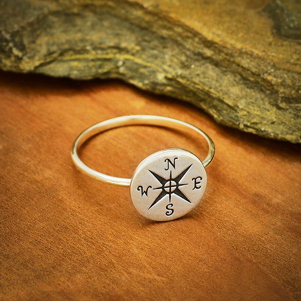 Sterling Silver Compass Ring - Poppies Beads n' More