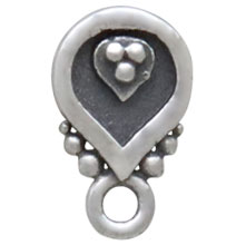 Sterling Silver Decorated Teardrop Post Earrings - Poppies Beads n' More