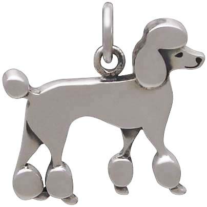 Sterling Silver Poodle Dog Charm - Poppies Beads n' More