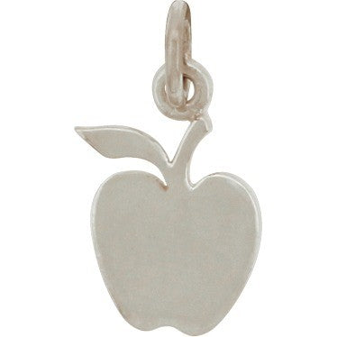 Sterling Silver Apple Charm - Food Charm, - Poppies Beads n' More
