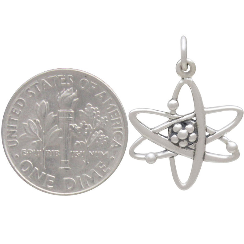 Sterling Silver Atom Charm - Poppies Beads n' More