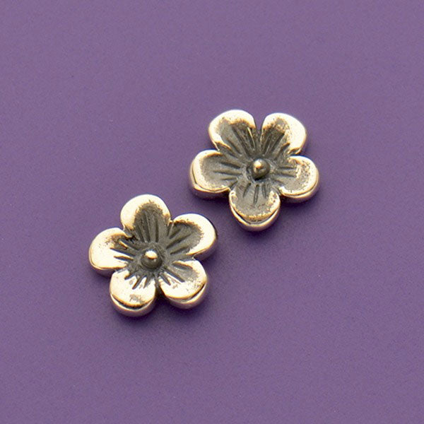 Sterling Silver Cherry Blossom Charm Embellishment - Poppies Beads n' More