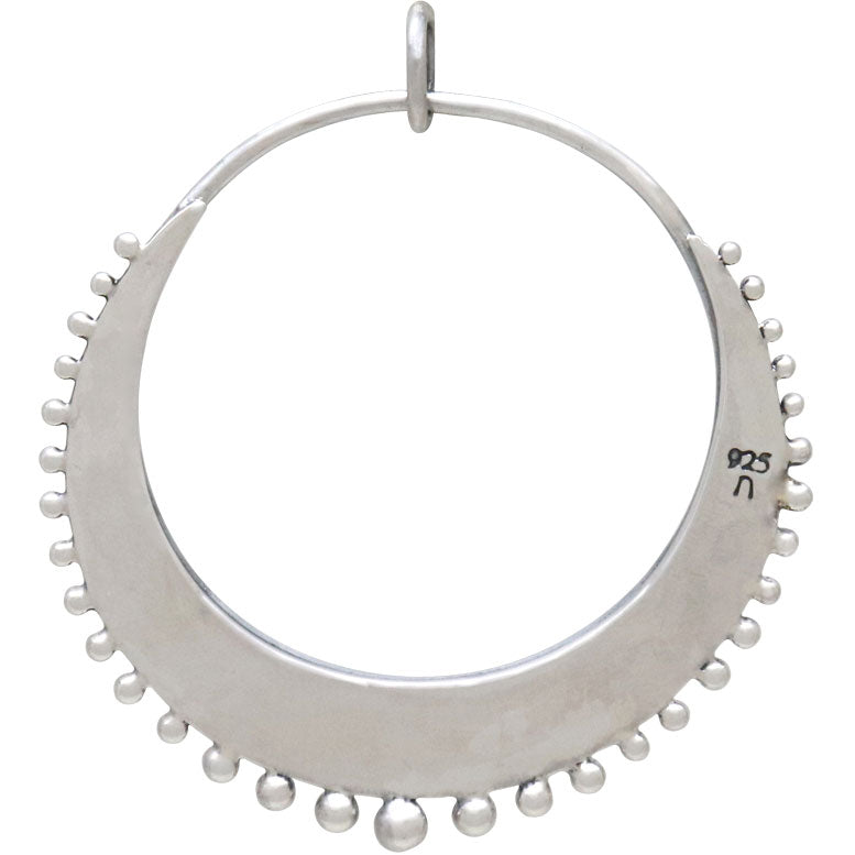 Sterling Silver Circle Charm with Granulation Drops - Poppies Beads n' More