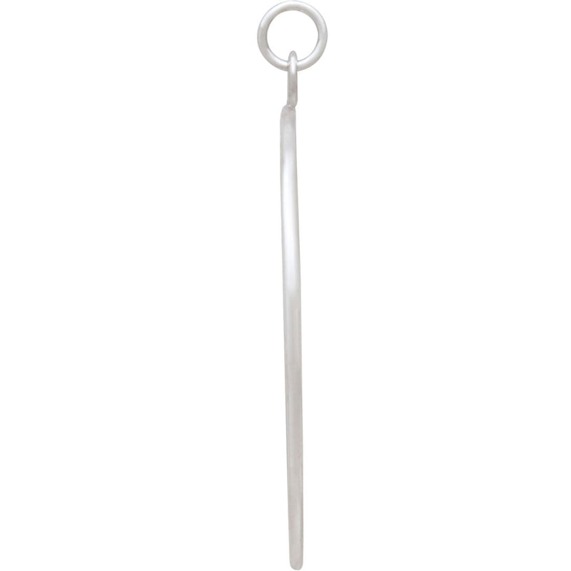 Sterling Silver Circle Pendant with Two Vertical Bars - Poppies Beads n' More