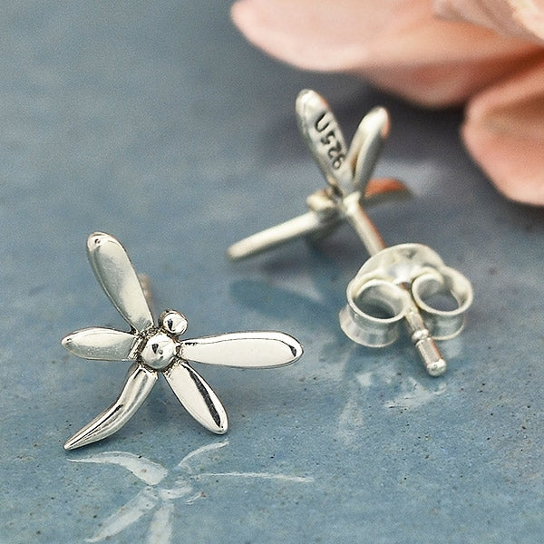 Sterling Silver Dragonfly Post Earrings - Poppies Beads n' More