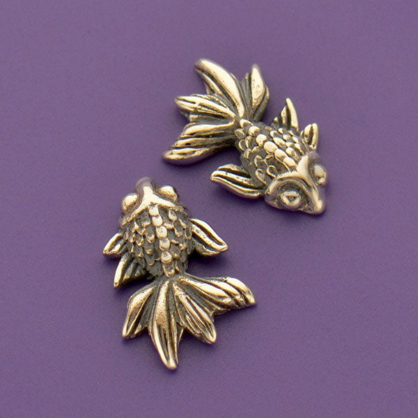 Sterling Silver Goldfish Charm Embellishment - Poppies Beads n' More