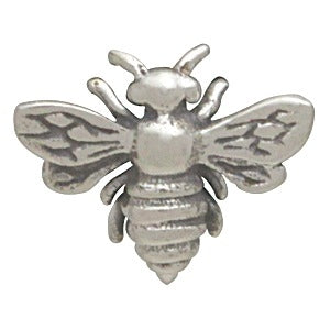 Sterling Silver Honey Bee Charm Embellishment - Poppies Beads n' More