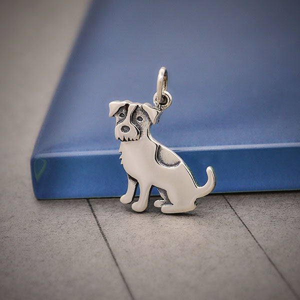 Sterling Silver Jack Russell Terrier Dog Charm - Poppies Beads n' More