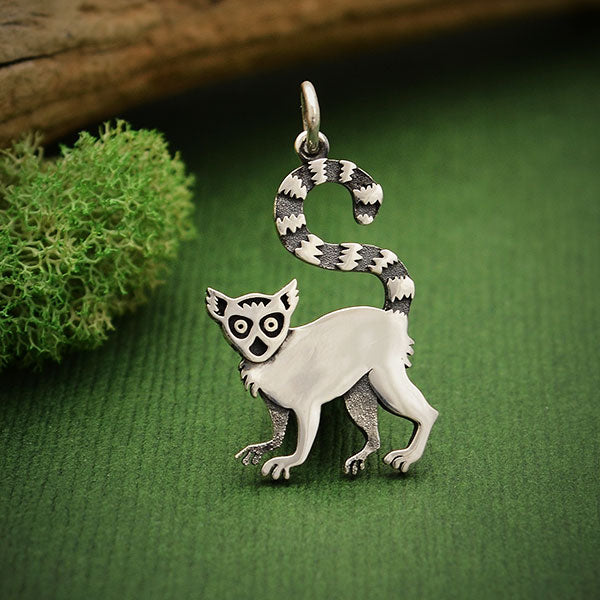 Sterling Silver Lemur Charm - Poppies Beads n' More