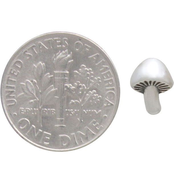 Sterling Silver Mushroom Post Earrings - Poppies Beads n' More