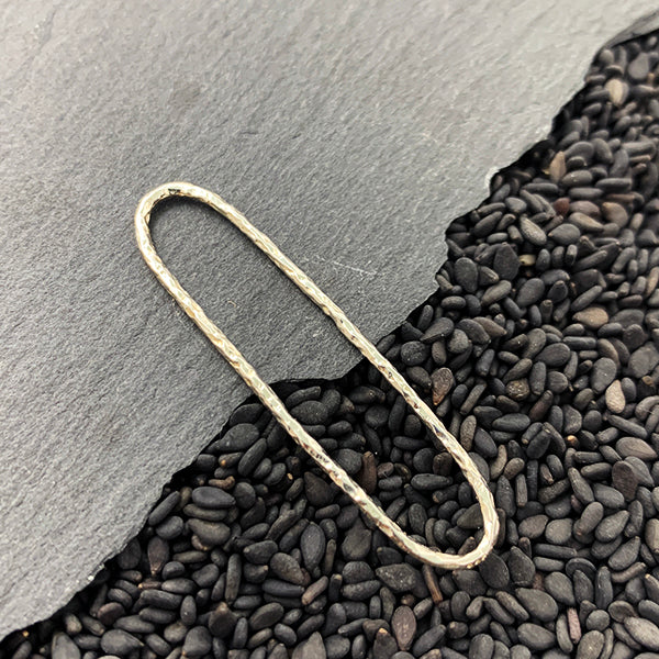 Sterling Silver Oval Link with Hammered Texture - Poppies Beads n' More