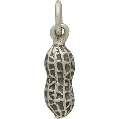 Sterling Silver Peanut Charm - Food Charm - Poppies Beads n' More