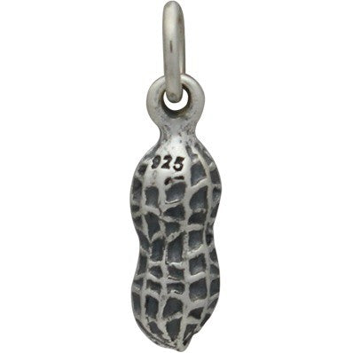 Sterling Silver Peanut Charm - Food Charm - Poppies Beads n' More