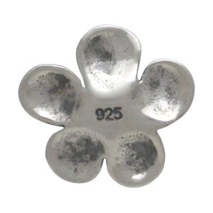 Sterling Silver Plum Blossom Charm Embellishment - Poppies Beads n' More
