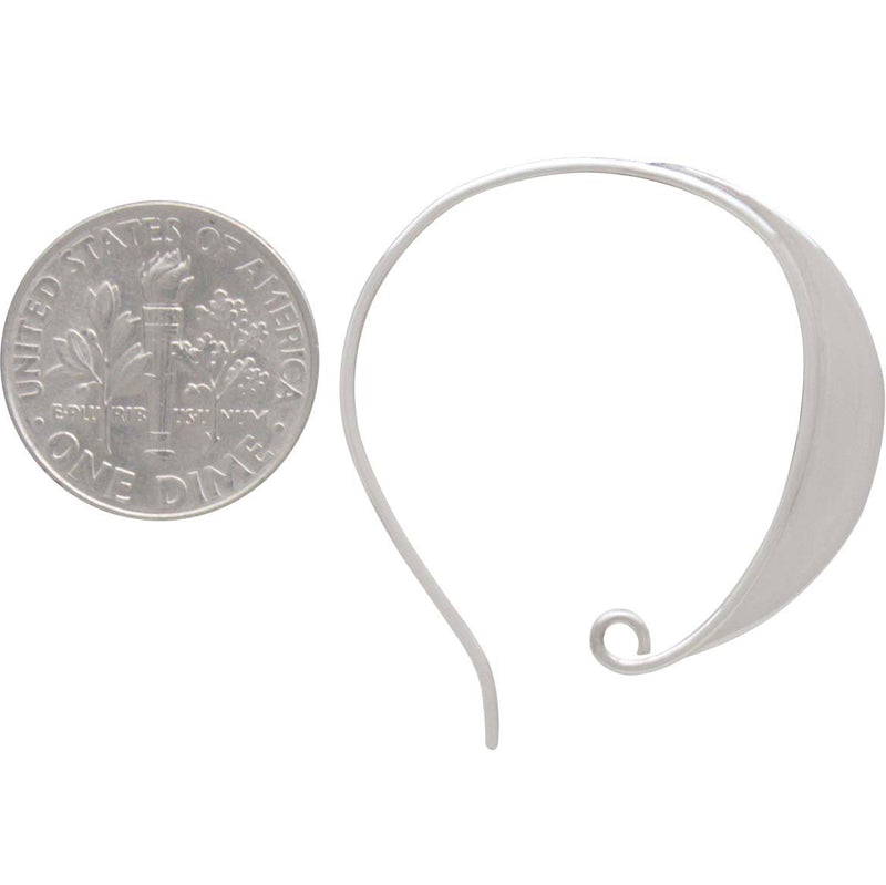 Sterling Silver Round Ear Hook with Flat Plate - Poppies Beads n' More