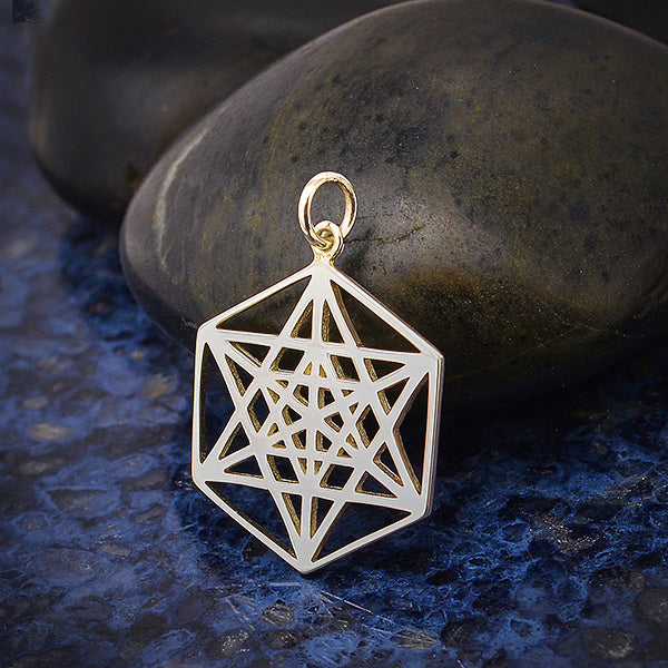 Sterling Silver Sacred Geometry Star Charm - Poppies Beads n' More