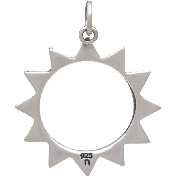 Sterling Silver Sun Charm with Tiny Granulation - Poppies Beads n' More