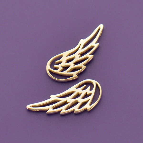 Sterling Silver Tiny Angel Wing Charm Embellishment - Poppies Beads n' More