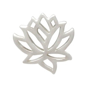 Sterling Silver Tiny Lotus Charm Embellishment - Poppies Beads n' More